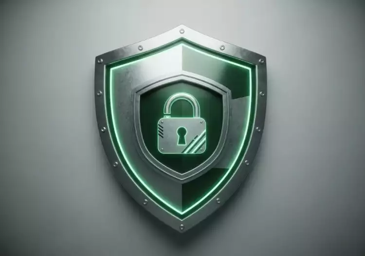 Изображение щита с замком, символизирующего надежную защиту продавца от мошеннических схем.