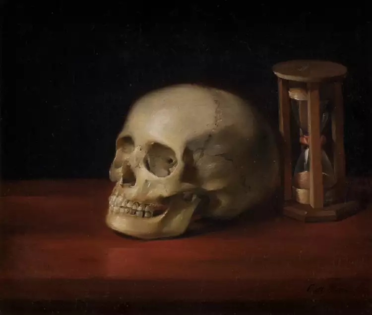 Vanité. Christian Albrecht Jensen. Skull and Hourglass, 1814 Vanité. Christian Albrecht Jensen. Skull and Hourglass, 1814