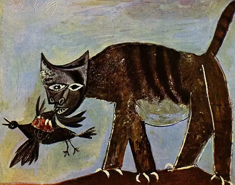 Pablo Picasso. A cat grabbing a bird, 1939