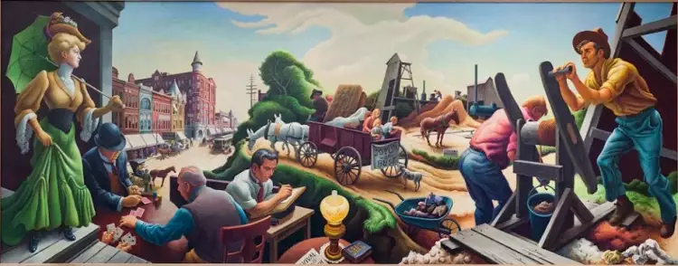 Томас Харт Бентон. Фреска «Джоплин на рубеже веков», 1972