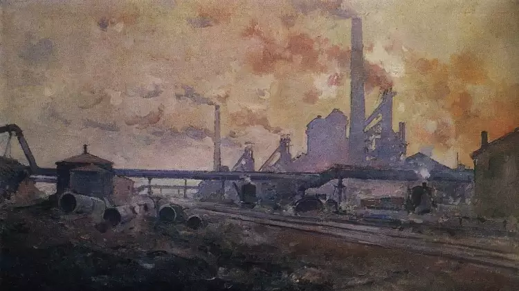 Александр Куприн. Картина «Металлургический завод им. Г. И. Петровского в Днепропетровске. Каупер», 1930
