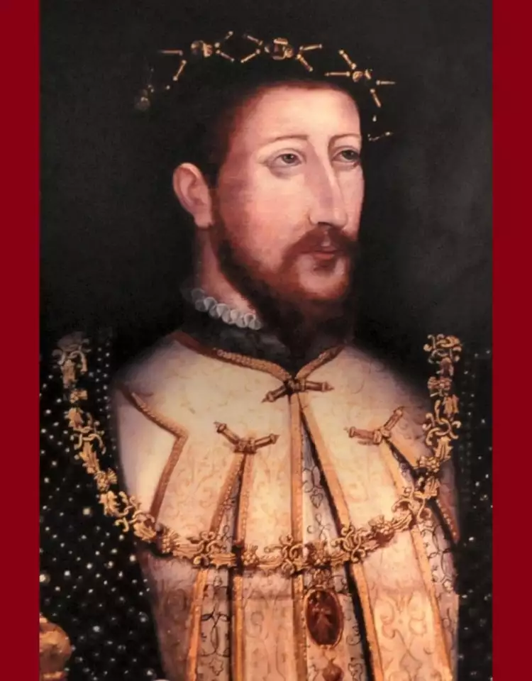 Орден Чертополоха. Неизвестный автор. Фрагмент картины «Двойной портрет Якова V и его жены Марии де Гиз», 1538 год Орден Чертополоха. Неизвестный автор. Фрагмент картины «Двойной портрет Якова V и его жены Марии де Гиз», 1538 год