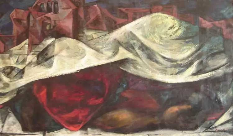Абстрактный экспрессионизм. Элен Гамильтон. Картина «48 х 28», 1950 Абстрактный экспрессионизм. Элен Гамильтон. Картина «48 х 28», 1950
