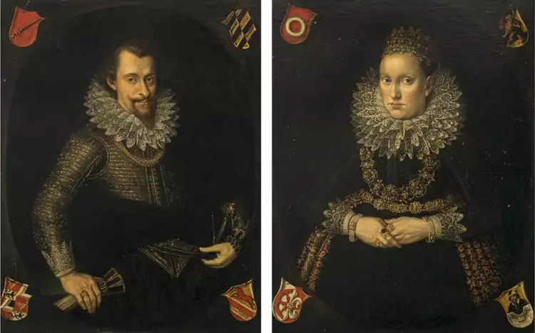 Hochzeitsporträts von Johann und Susanne Kreß von Kressenstein, Nürnberg circa 1615