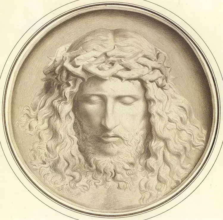 Федор Бруни. Гравюра «Голова Христа в терновом венце», 1834