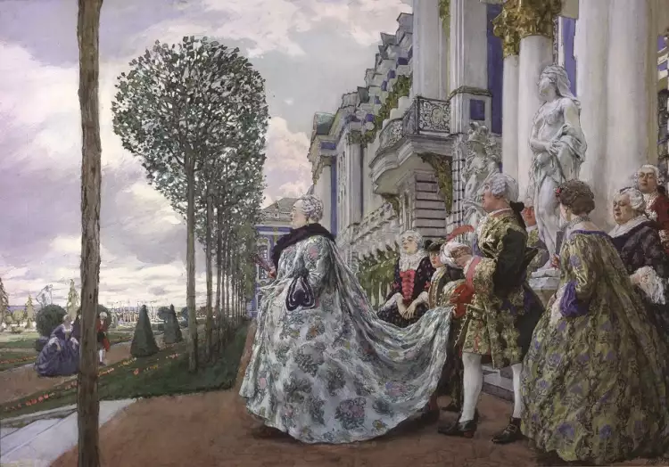 «Мир искусства». Евгений Лансере. Картина «Императрица Елизавета Петровна в Царском Селе», 1905 «Мир искусства». Евгений Лансере. Картина «Императрица Елизавета Петровна в Царском Селе», 1905