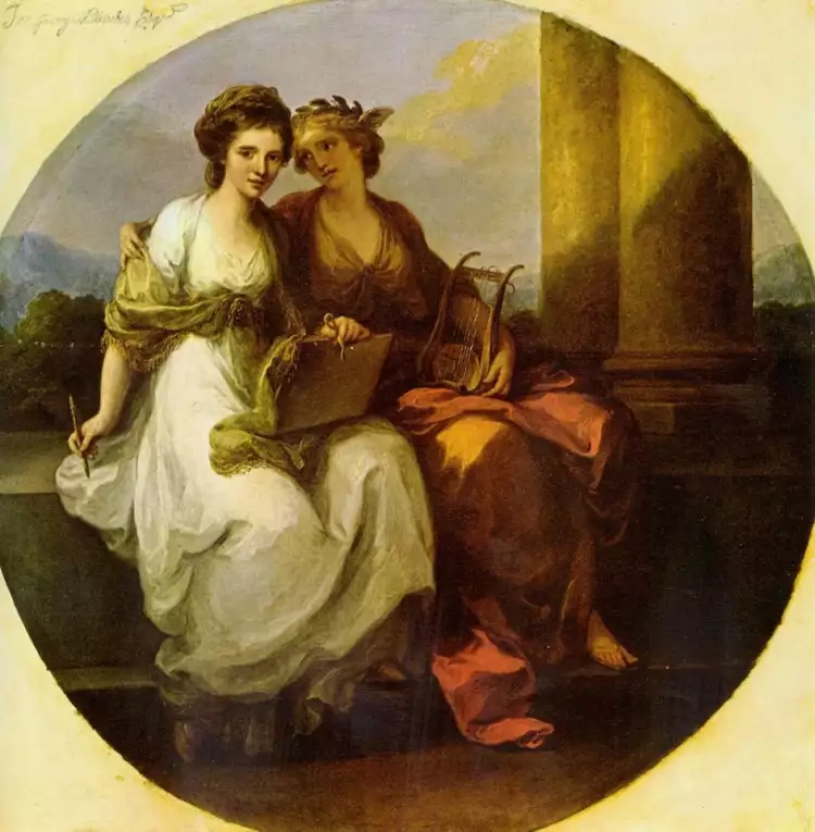 Неоклассицизм. Ангелика Кауфман. «Поэзия обнимает Живопись», 1782 Неоклассицизм. Ангелика Кауфман. «Поэзия обнимает Живопись», 1782
