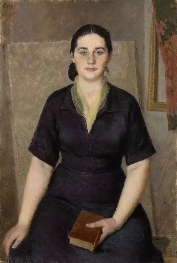 Владимир Лебедев. Картина «Портрет жены Ады Лазо» (фрагмент), 1958 Владимир Лебедев. Картина «Портрет жены Ады Лазо» (фрагмент), 1958