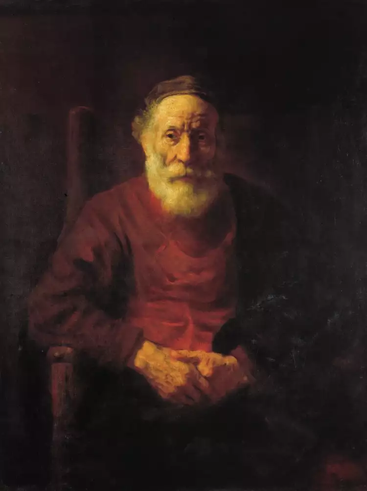 Portrait. Rembrandt. An Old Man in Red, 1652-1654 Portrait. Rembrandt. An Old Man in Red, 1652-1654