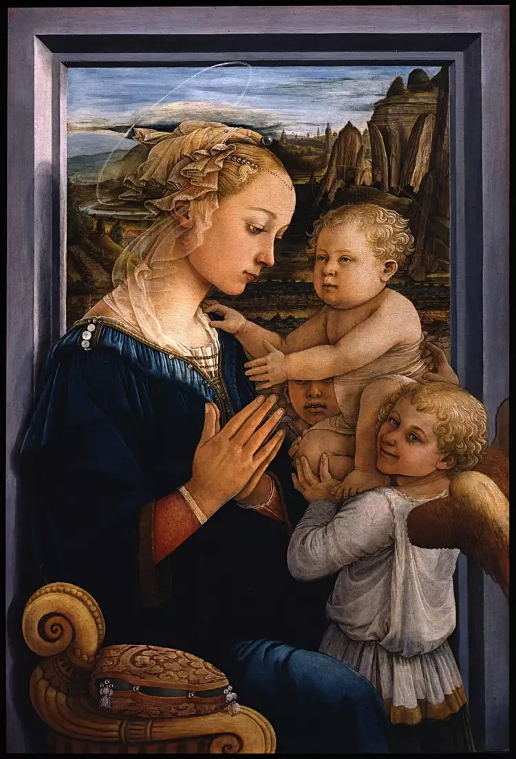 Renaissance. Fra Filippo Lippi. Madonna with the Child and two Angels, 1465 Renaissance. Fra Filippo Lippi. Madonna with the Child and two Angels, 1465