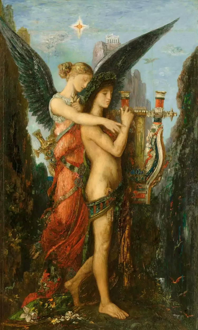 Гюстав Моро. «Гесиод и Муза»,1891 Гюстав Моро. «Гесиод и Муза»,1891
