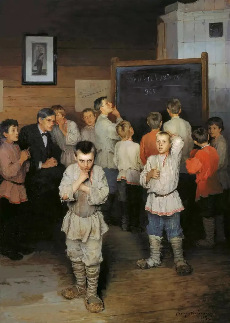Николай Богданов-Бельский. Картина «Устный счет», 1895