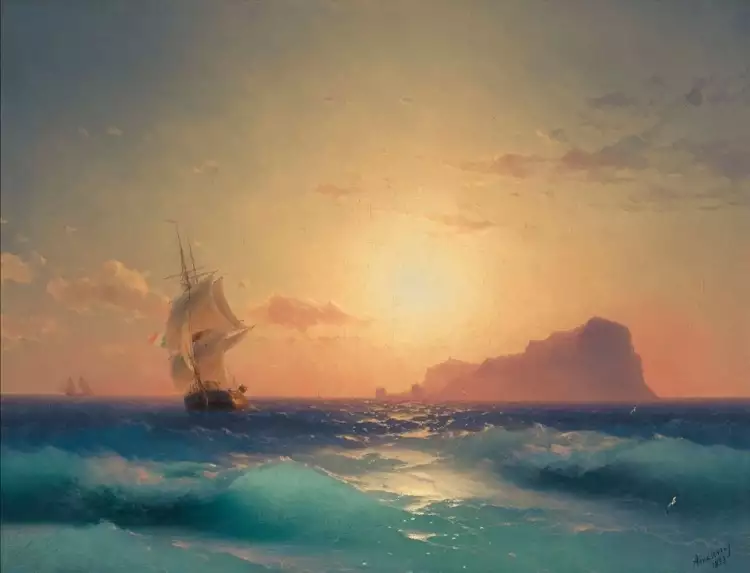 Иван Айвазовский. «Искья на закате», 1873