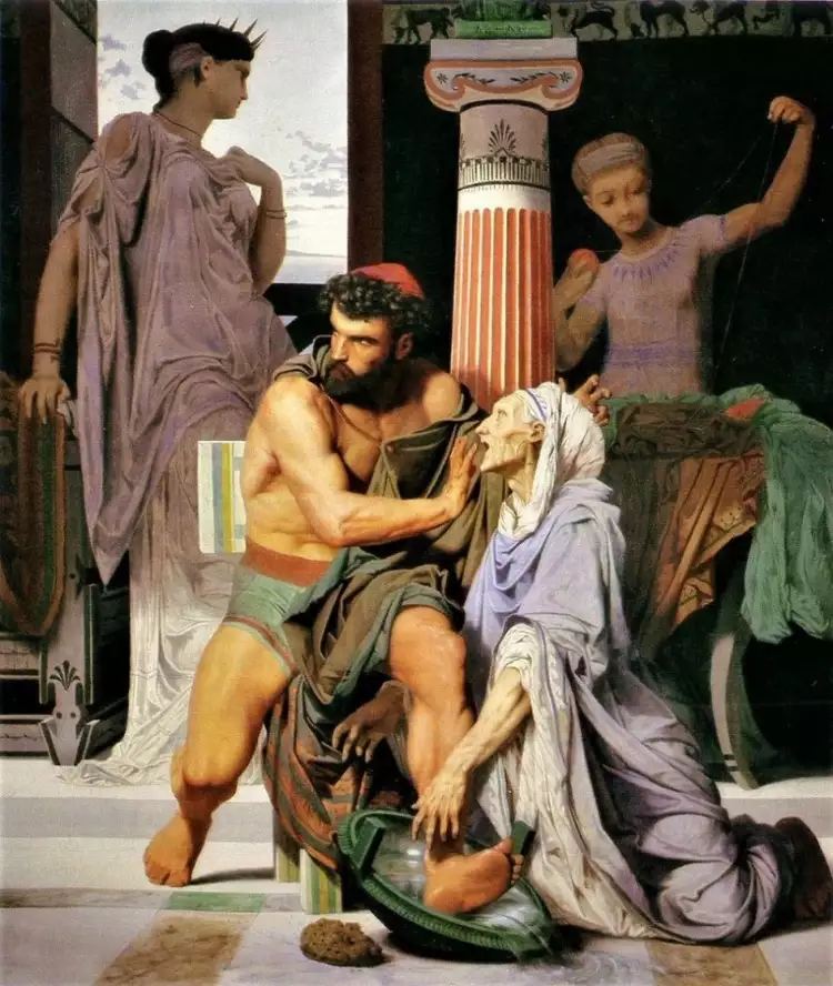 Гюстав Буланже. Картина «Эвриклея первая узнаёт Одиссея», 1874