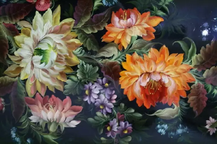 Оговская роспись. Цветочный узор