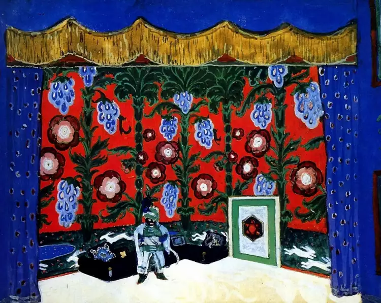 Александр Бенуа. «Комната Черномора», декорация к балету И. Ф. Стравинского «Петрушка», 1911