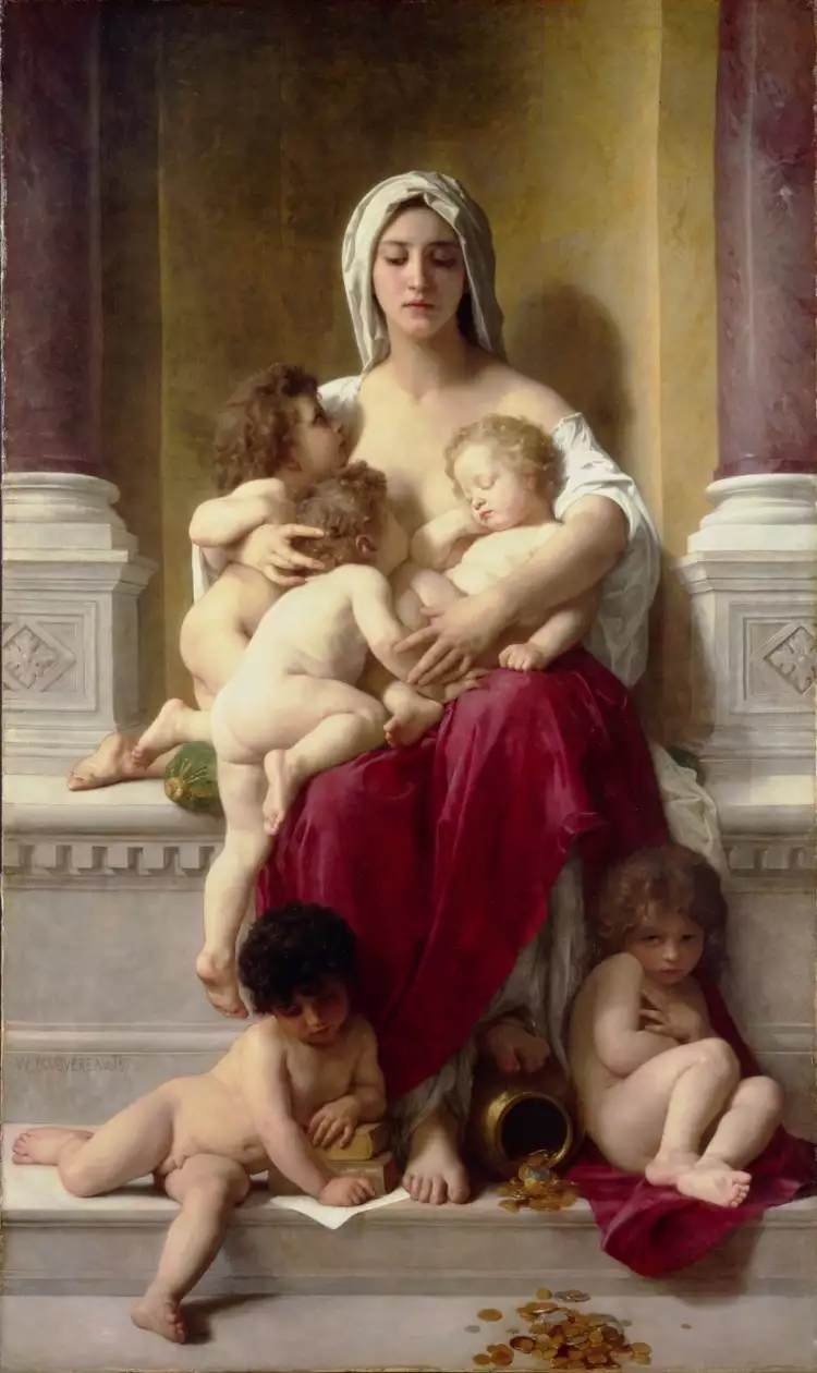 Akademismus. William-Adolphe Bouguereau. Liebe (Nächstenliebe), 1878 Akademismus. William-Adolphe Bouguereau. Liebe (Nächstenliebe), 1878