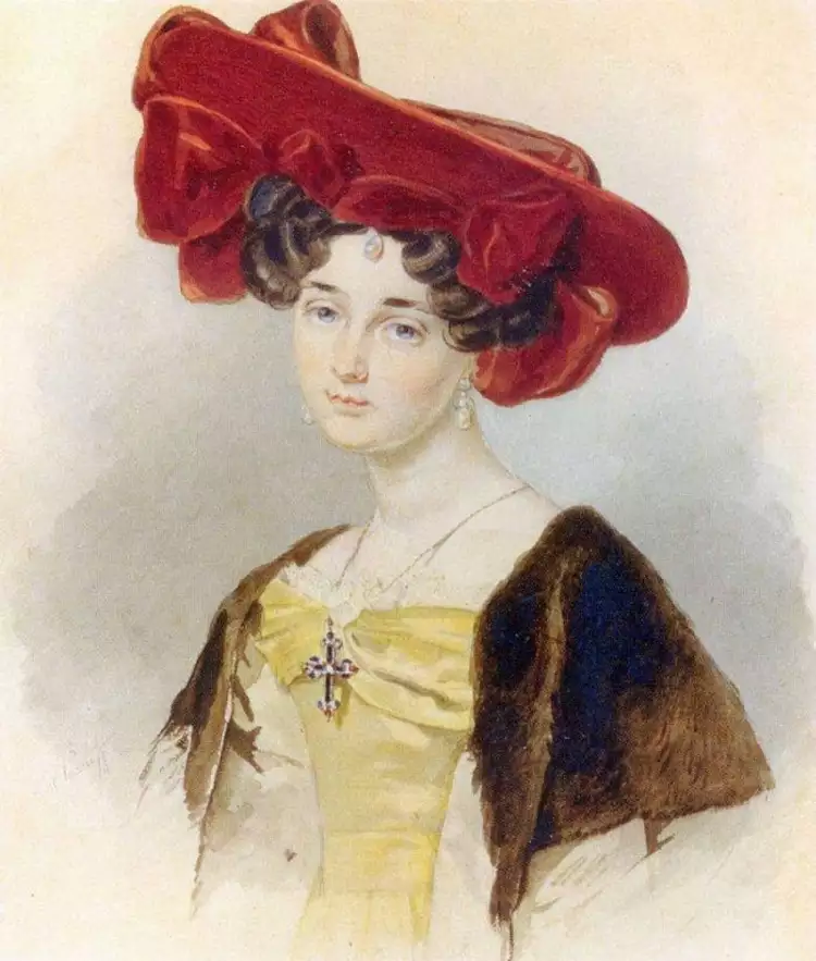 Петр Соколов. Картина «Портрет неизвестной в темно-красной шляпе», 1828 Петр Соколов. Картина «Портрет неизвестной в темно-красной шляпе», 1828