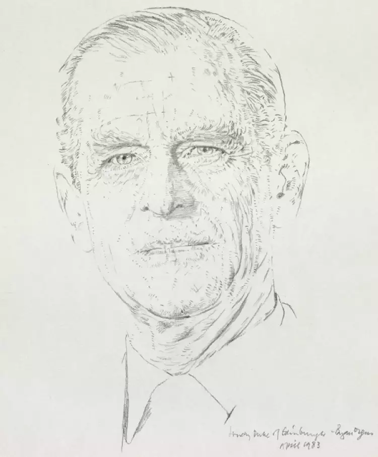 Брайан Орган, эскиз к портрету герцога Эдинбургского, 1983