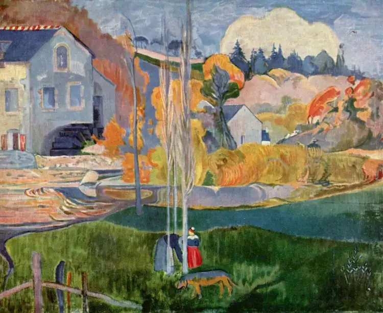 Синтетизм. Поль Гоген. Картина «Мельница Давида в Понт-Авенте», 1894 Синтетизм. Поль Гоген. Картина «Мельница Давида в Понт-Авенте», 1894