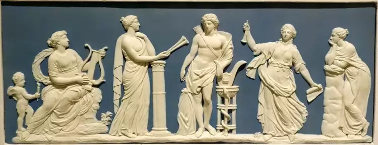 Джон Флаксман. Барельеф «Четыре музы и Аполлон», 1778-80