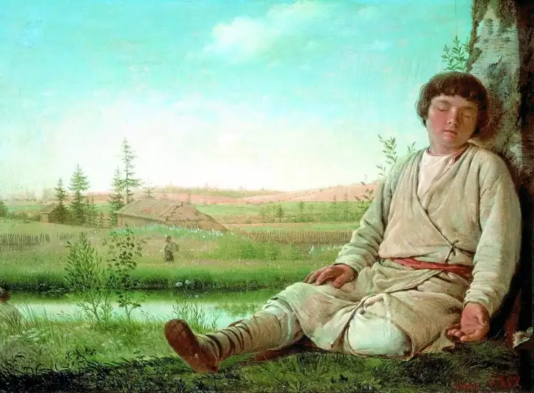 Алексей Венецианов. «Спящий пастушок», 1824