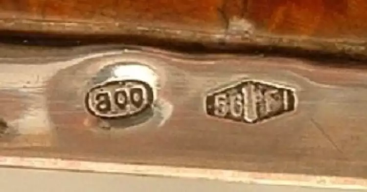 Клейма на серебряных изделиях Италии. Клеймо на серебре образца 1935 года Клейма на серебряных изделиях Италии. Клеймо на серебре образца 1935 года