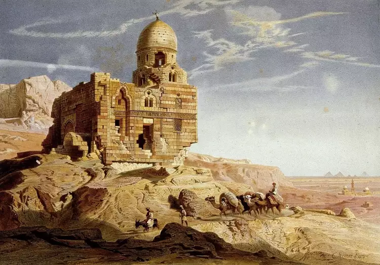 Литография. Цветная литография XIX века «Надгробие султана Варсбея» Литография. Цветная литография XIX века «Надгробие султана Варсбея»