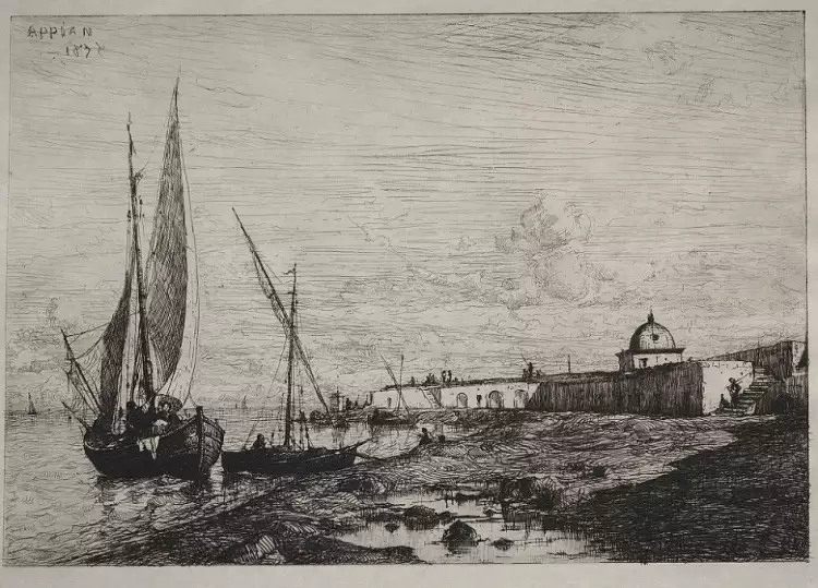 Адольф Аппиан. Картина «Порт в Сан-Ремо», 1878 Адольф Аппиан. Картина «Порт в Сан-Ремо», 1878