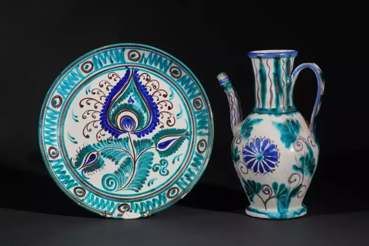 Шарофиддин Юсупов. Ляган и кувшин, СССР, Узбекская ССР, Ферганская обл., г. Риштан 1983