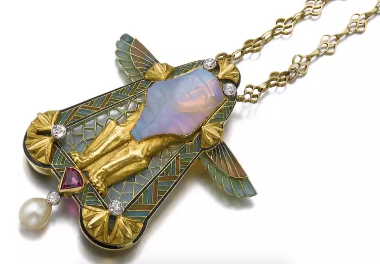 Бельгийское серебро. Украшение в стиле ар-нуво по мотивам древнего Египта