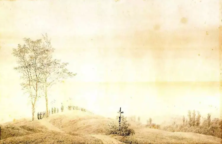 Caspar David Friedrich. Skizze des Kreuzes, Version, 1805 Caspar David Friedrich. Skizze des Kreuzes, Version, 1805
