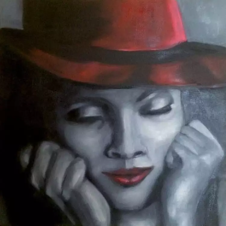 Картина Фламинии Карлони «Девушка в шляпе»