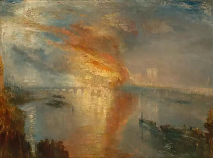 Романтизм. Уильям Тёрнер. «Горящие палаты лордов и общин», 1835 Романтизм. Уильям Тёрнер. «Горящие палаты лордов и общин», 1835