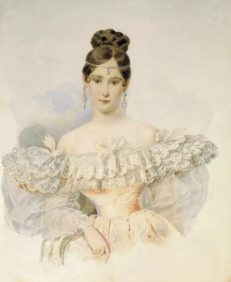 Акварель. Александр Брюллов. «Портрет Натальи Гончаровой (Пушкиной)», 1831-1832