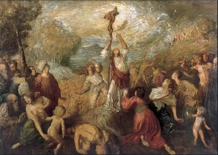 Огастес Джон. Картина «Моисей и медный змей», 1898