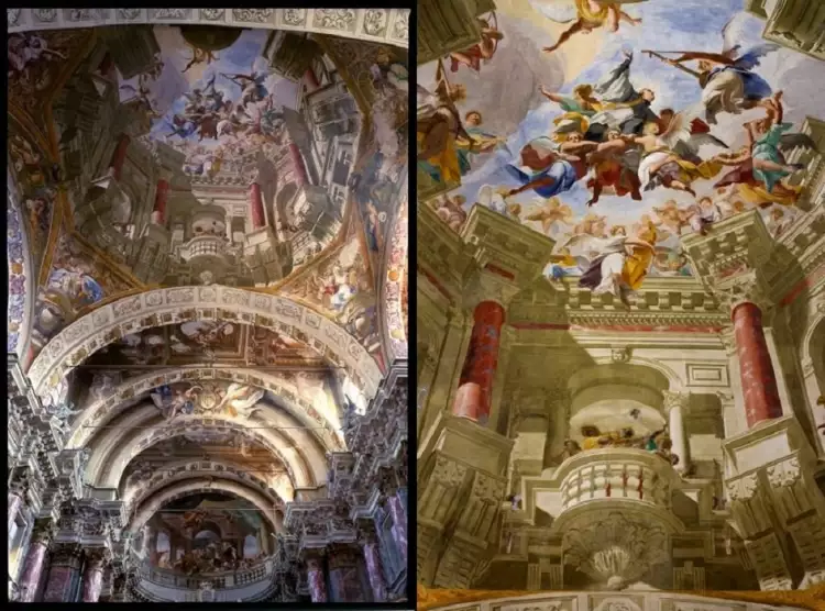 Андреа Поццо. Роспись потолка храма Сан-Франческо-Ксавье в Мондови, 1676