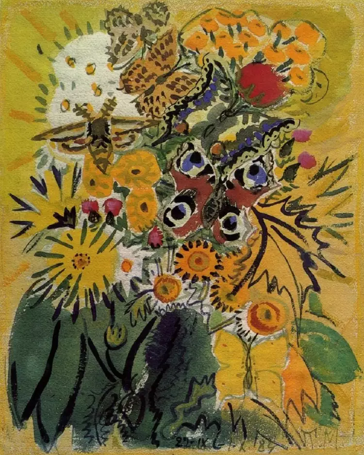 Татьяна Маврина. Иллюстрация к рассказу Юрия Коваля «Бабочки», 1984