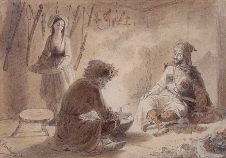Константин Флавицкий. Иллюстрация к поэме Лермонтова «Измаил-Бей», 1865 Константин Флавицкий. Иллюстрация к поэме Лермонтова «Измаил-Бей», 1865