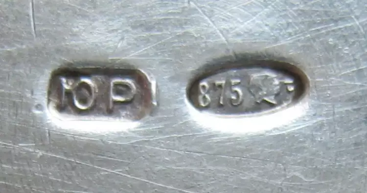 Клеймение серебра в СССР. Клеймо с головой рабочего и трехзначной пробой