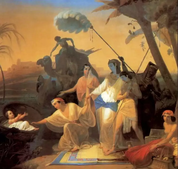 Константин Флавицкий. Картина «Нахождение Моисея дочерью фараона», 1861 Константин Флавицкий. Картина «Нахождение Моисея дочерью фараона», 1861
