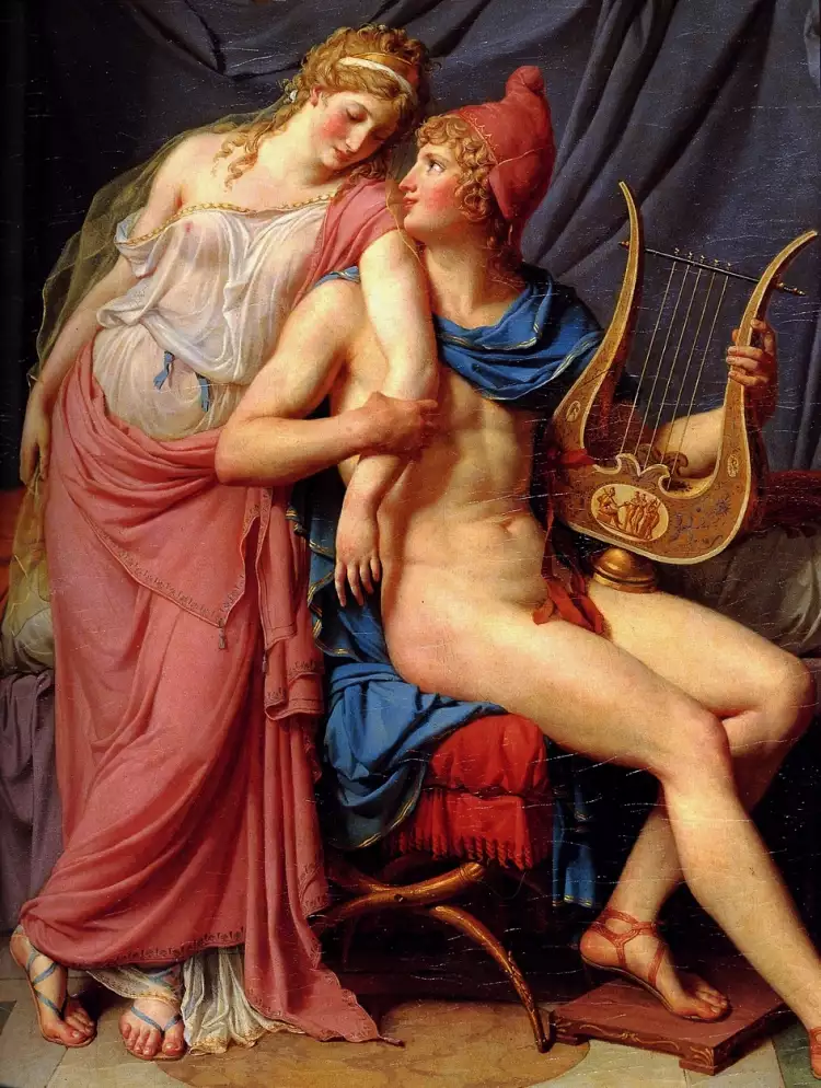 Мифологический жанр. Жак-Луи Давид. «Любовь Париса и Елены», 1788 Мифологический жанр. Жак-Луи Давид. «Любовь Париса и Елены», 1788