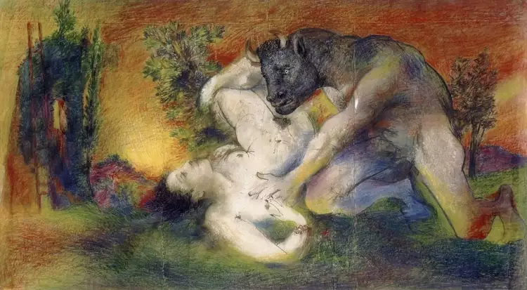 Мифы Древней Греции в живописи. Пабло Пикассо. «Дора и Минотавр»