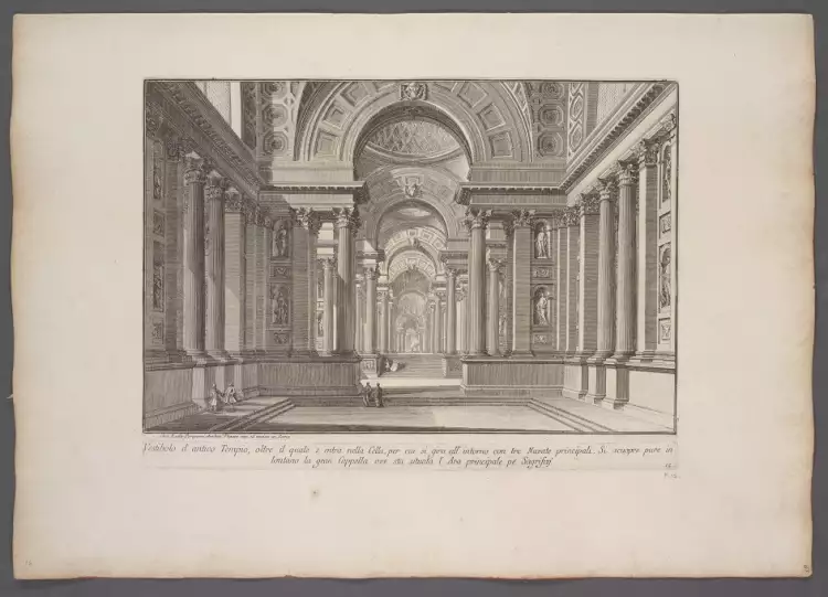 Джованни Баттиста Пиранези. Вестибюль древнего храма, 1748-1751
