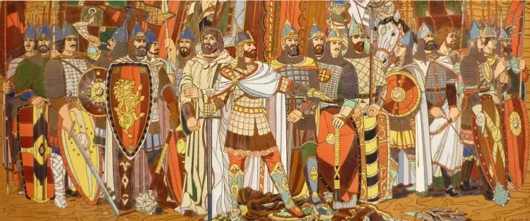 Панно. Монументальное панно на тематику Древней Руси, XX век Панно. Монументальное панно на тематику Древней Руси, XX век