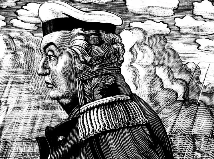 Гравюра. Поперечная ксилография (торцовая). Владимир Фаворский. «Портрет Кутузова», 1945 Гравюра. Поперечная ксилография (торцовая). Владимир Фаворский. «Портрет Кутузова», 1945