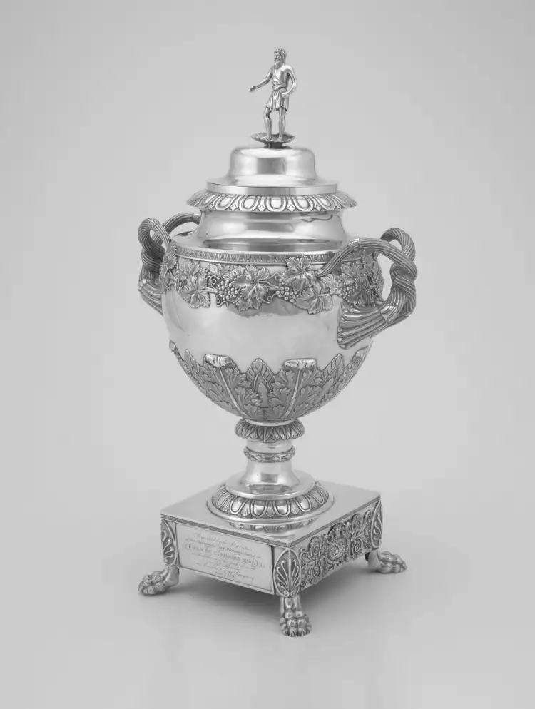 American Silver. Thomas Fletcher and Sydney Gardiner. A silver urn, 1830 American Silver. Thomas Fletcher and Sydney Gardiner. A silver urn, 1830