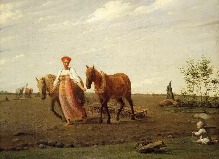 Алексей Венецианов. «На пашне. Весна», 1820-е