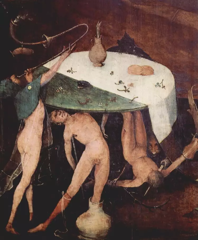 Hieronymus Bosch. Part from the right panel of The Temptation of Saint Anthony, 1505-1506 Hieronymus Bosch. Part from the right panel of The Temptation of Saint Anthony, 1505-1506