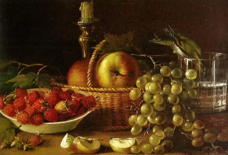 Иван Хруцкий. Картина «Плоды и птичка», 1833